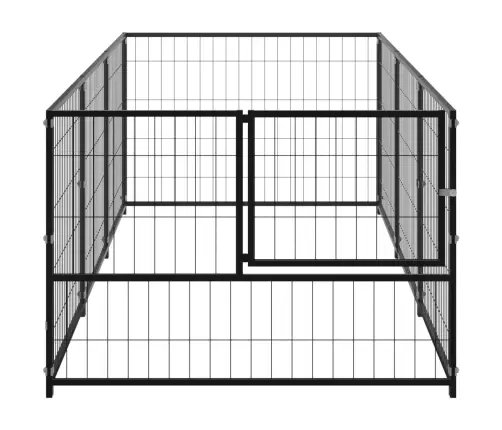 Suņu Voljērs, Melns, 3 M², Tērauds Vidaxl