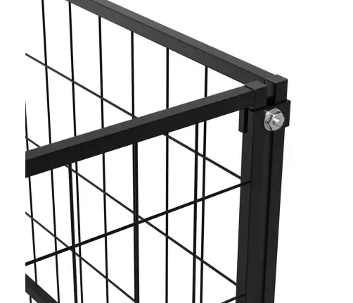 Suņu Voljērs, Melns, 3 M², Tērauds Vidaxl