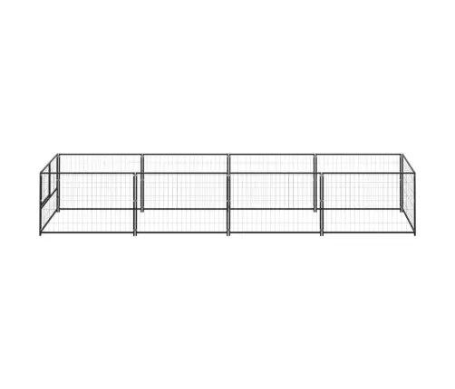 Suņu Voljērs, Melns, 4 M², Tērauds Vidaxl
