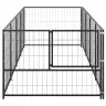 Suņu Voljērs, Melns, 4 M², Tērauds Vidaxl