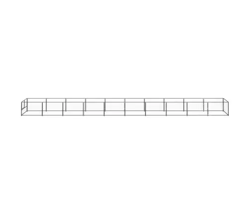 Suņu Voljērs, Melns, 10 M², Tērauds Vidaxl