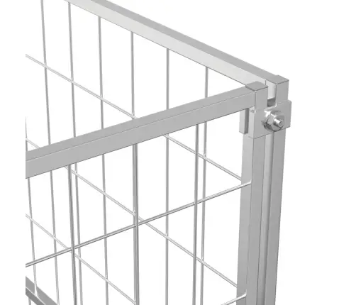 Suņu Voljērs, Sudraba Krāsa, 9 M², Tērauds Vidaxl