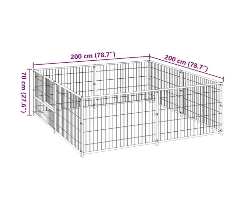 Voljeras Šunims, Juodos Spalvos, 4M², Plienas
