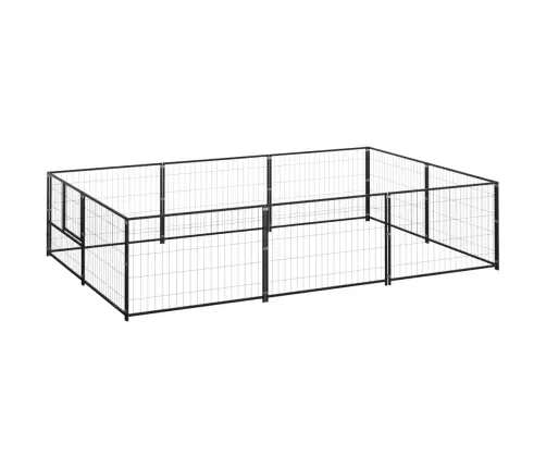 Suņu Voljērs, Melns, 6 M², Tērauds Vidaxl
