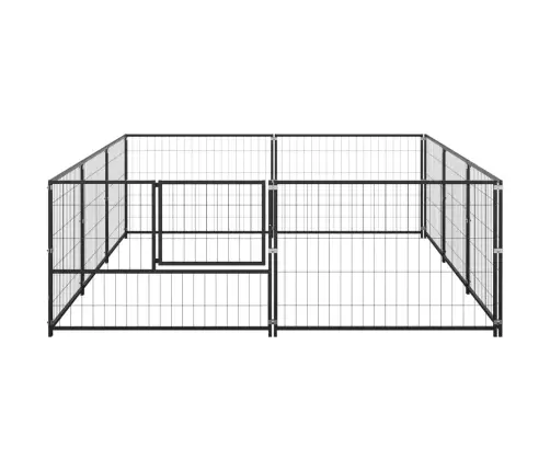 Suņu Voljērs, Melns, 6 M², Tērauds Vidaxl