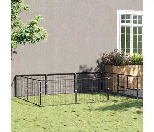 Voljeras Šunims, Juodos Spalvos, 6M², Plienas
