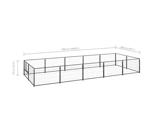 Voljeras Šunims, Juodos Spalvos, 10M², Plienas