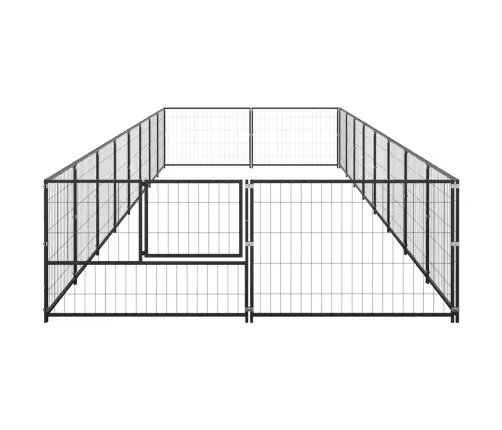 Suņu Voljērs, Melns, 16 M², Tērauds Vidaxl