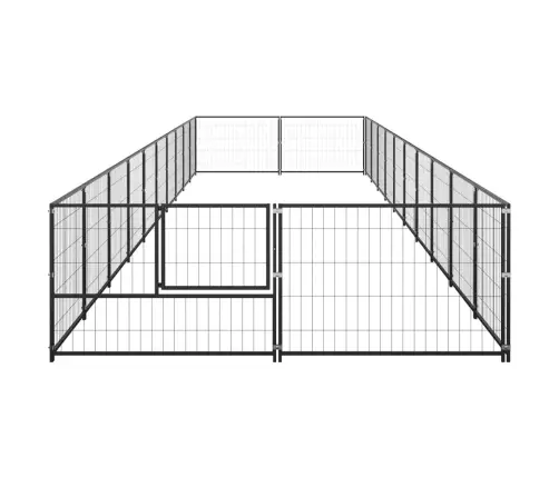Suņu Voljērs, Melns, 20 M², Tērauds Vidaxl