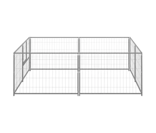 Suņu Voljērs, Sudraba Krāsa, 4 M², Tērauds Vidaxl