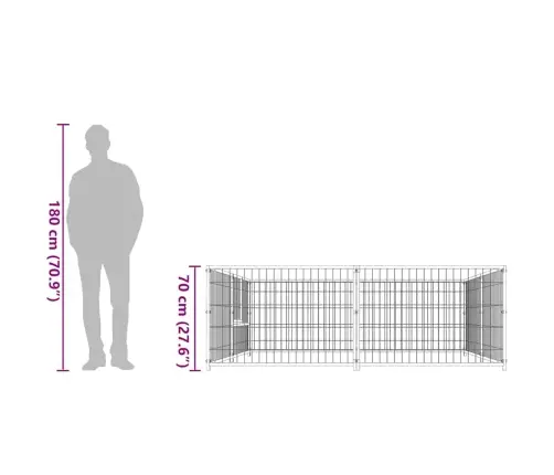 Suņu Voljērs, Sudraba Krāsa, 4 M², Tērauds Vidaxl