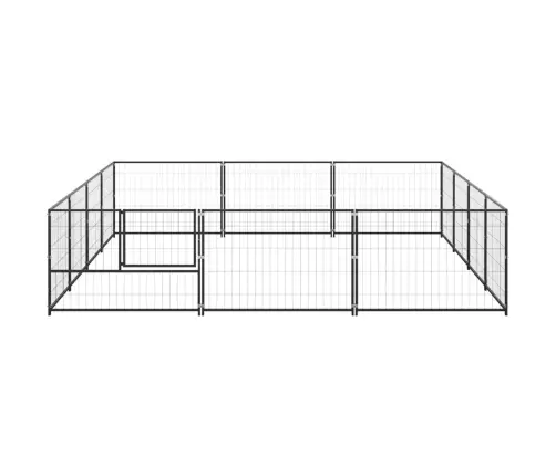 Suņu Voljērs, Melns, 12 M², Tērauds Vidaxl
