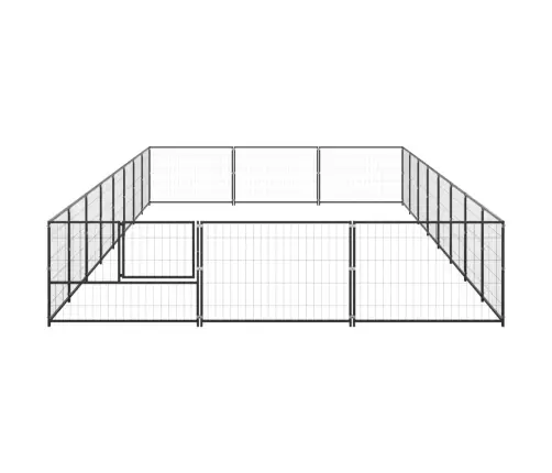 Suņu Voljērs, Melns, 24 M², Tērauds Vidaxl