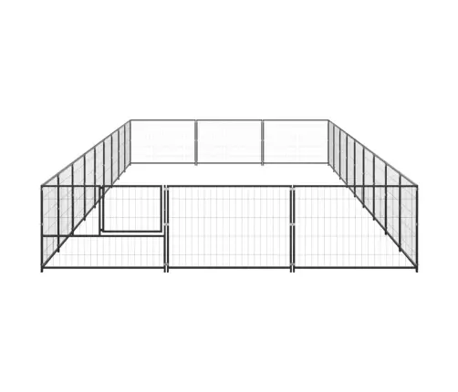 Suņu Voljērs, Melns, 27 M², Tērauds Vidaxl