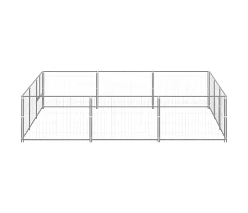 Suņu Voljērs, Sudraba Krāsa, 9 M², Tērauds Vidaxl