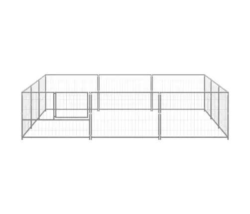 Suņu Voljērs, Sudraba Krāsa, 9 M², Tērauds Vidaxl
