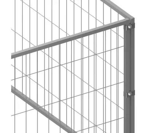 Suņu Voljērs, Sudraba Krāsa, 15 M², Tērauds Vidaxl