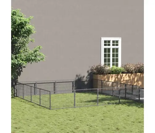 Suņu Voljērs, Sudraba Krāsa, 16 M², Tērauds Vidaxl