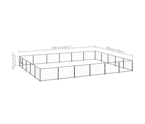 Suņu Voljērs, Melns, 30 M², Tērauds Vidaxl