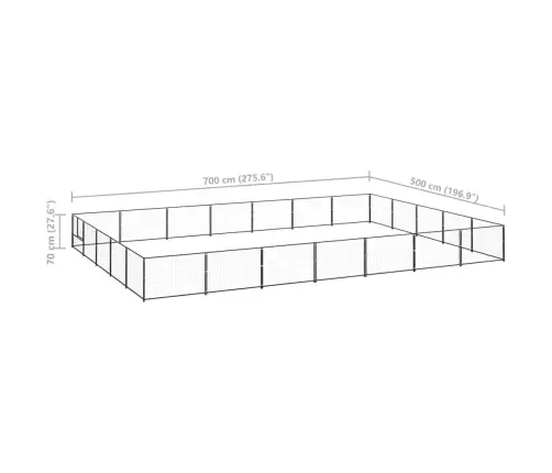 Voljeras Šunims, Juodos Spalvos, 35M², Plienas