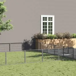 Suņu Voljērs, Sudraba Krāsa, 45 M², Tērauds Vidaxl