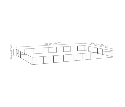 Voljeras Šunims, Juodos Spalvos, 54M², Plienas