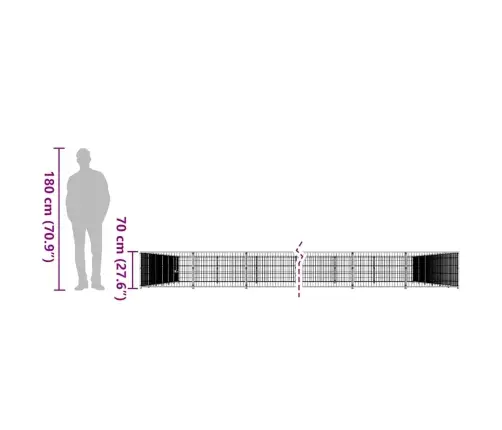 Voljeras Šunims, Juodos Spalvos, 54M², Plienas