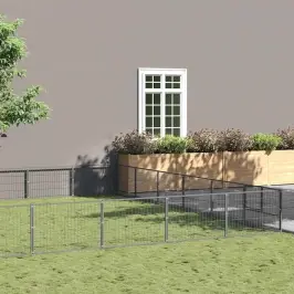 Suņu Voljērs, Sudraba Krāsa, 36 M², Tērauds Vidaxl