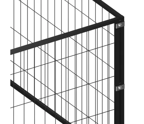 Suņu Voljērs, Melns, 49 M², Tērauds Vidaxl