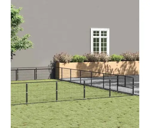 Suņu Voljērs, Melns, 63 M², Tērauds Vidaxl