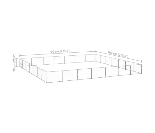 Suņu Voljērs, Sudraba Krāsa, 49 M², Tērauds Vidaxl