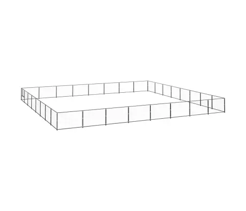 Suņu Voljērs, Melns, 64 M², Tērauds Vidaxl