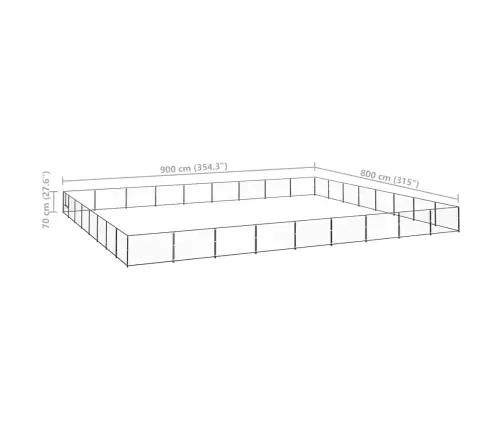 Suņu Voljērs, Melns, 72 M², Tērauds Vidaxl