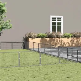 Suņu Voljērs, Sudraba Krāsa, 80 M², Tērauds Vidaxl