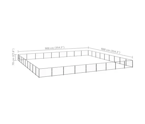 Voljeras Šunims, Juodos Spalvos, 81M², Plienas
