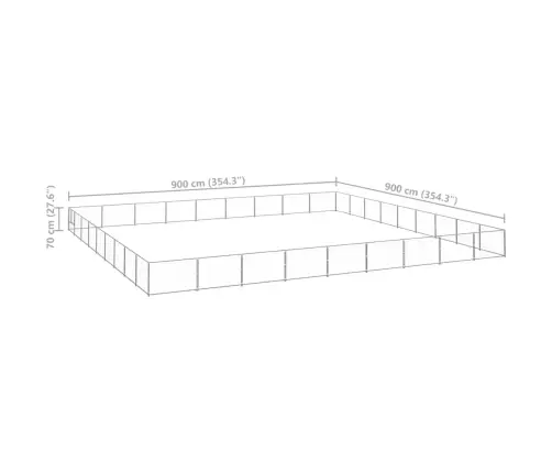 Voljeras Šunims, Sidabrinės Spalvos, 81M², Plienas