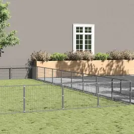 Suņu Voljērs, Sudraba Krāsa, 81 M², Tērauds Vidaxl