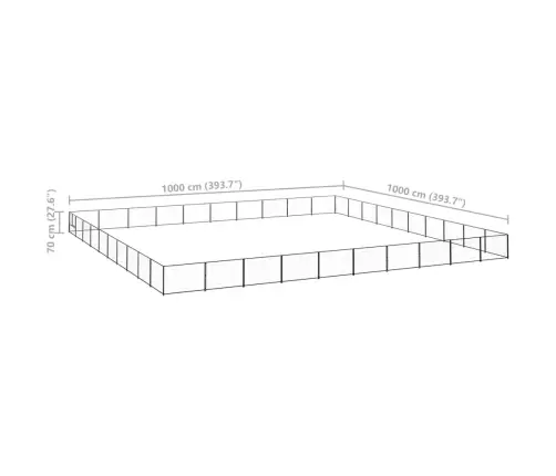 Voljeras Šunims, Juodos Spalvos, 100M², Plienas