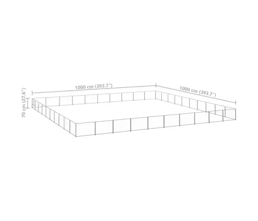 Voljeras Šunims, Sidabrinės Spalvos, 100M², Plienas