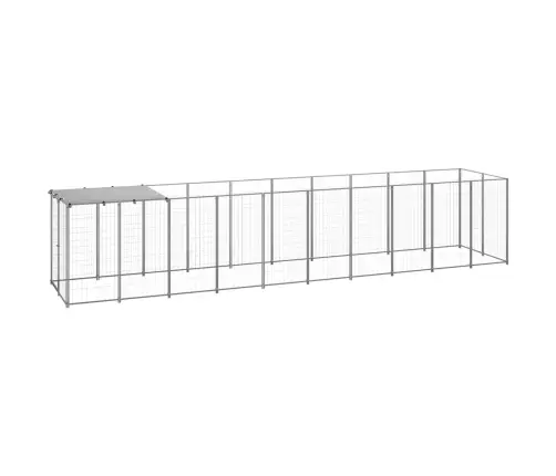 Suņu Voljērs, Sudraba Krāsa, 6,05 M², Tērauds Vidaxl