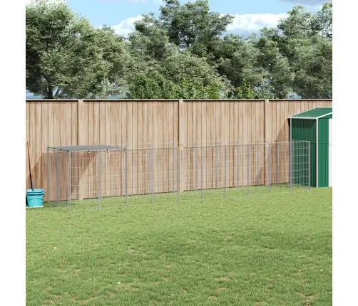 Suņu Voljērs, Sudraba Krāsa, 6,05 M², Tērauds Vidaxl