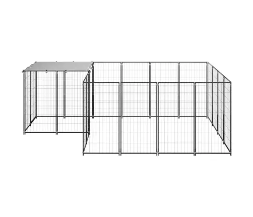 Voljeras Šunims, Juodos Spalvos, 6,05 M², Plienas
