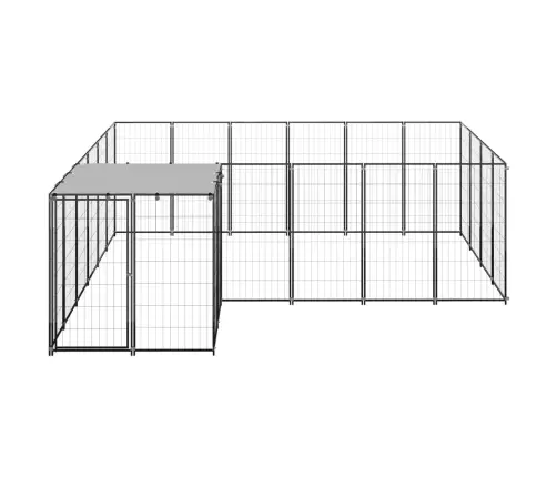 Suņu Voljērs, Melns, 8,47 M², Tērauds Vidaxl