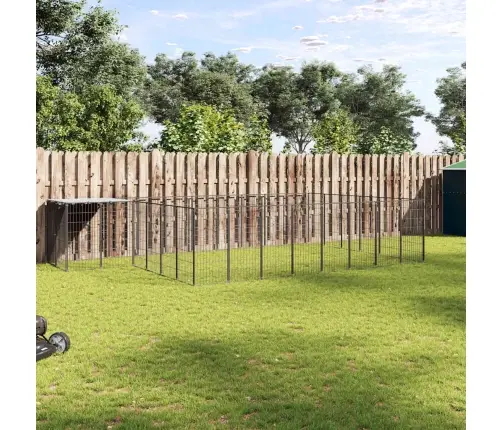 Voljeras Šunims, Juodos Spalvos, 15,73 M², Plienas