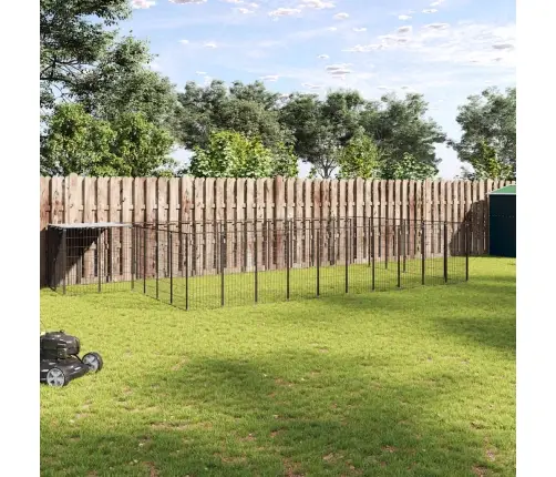 Voljeras Šunims, Juodos Spalvos, 19,36 M², Plienas