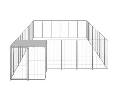 Suņu Voljērs, 22,99 M², Tērauds, Sudraba Krāsa Vidaxl