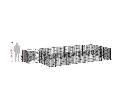 Suņu Voljērs, 22,99 M², Tērauds, Sudraba Krāsa Vidaxl