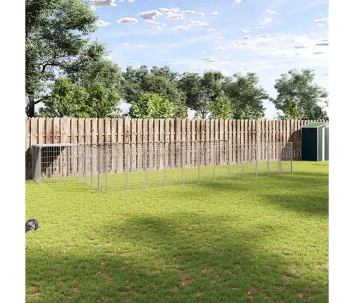 Suņu Voljērs, 22,99 M², Tērauds, Sudraba Krāsa Vidaxl