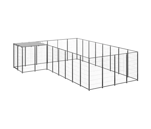 Suņu Voljērs, 10,89 M², Tērauds, Melns Vidaxl