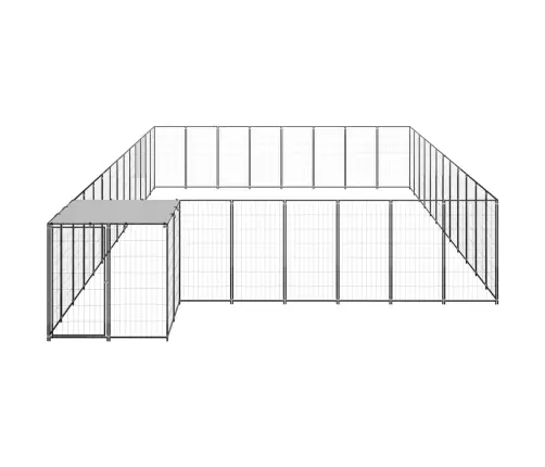 Suņu Voljērs, 30,25 M², Tērauds, Melns Vidaxl